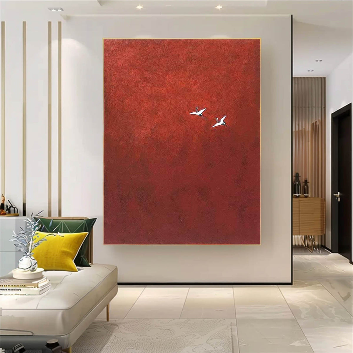 Deep Red Background Canvas Wall Art