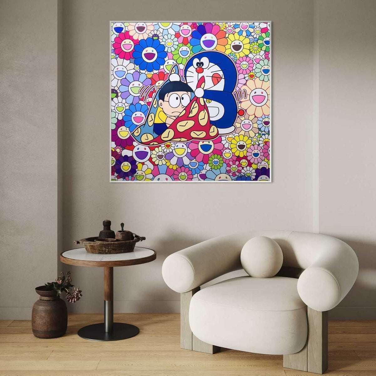 Wall Art Square Pop Art Takashi Murakami Doraemon Inspired