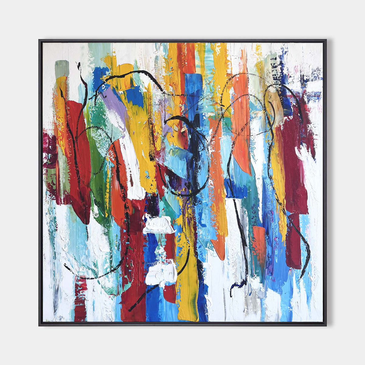 Colorful Abstract Drip Stroke Painting