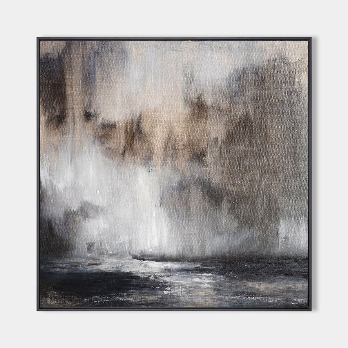 Wall Art Neutral Abstract Stormy Sea Landscape Modern Texture Living Room