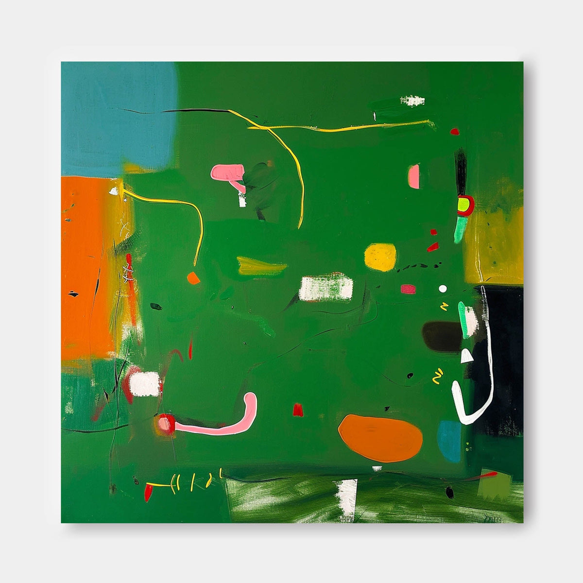 Wall Art Vibrant Green Abstract Lively