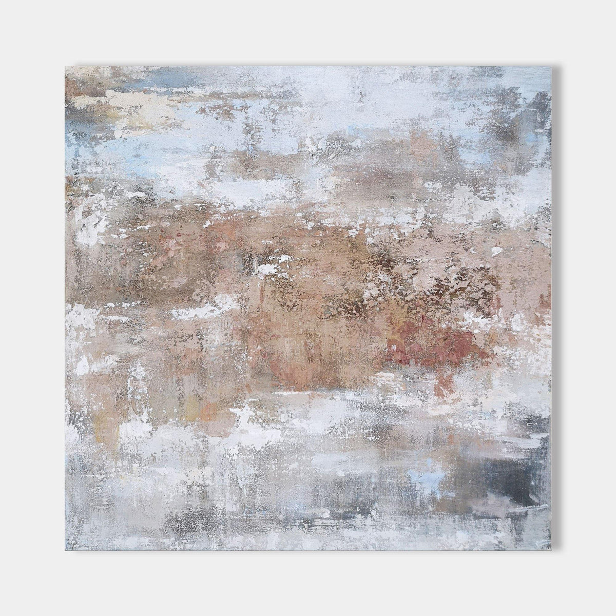 Grey And Rust Abstract Art