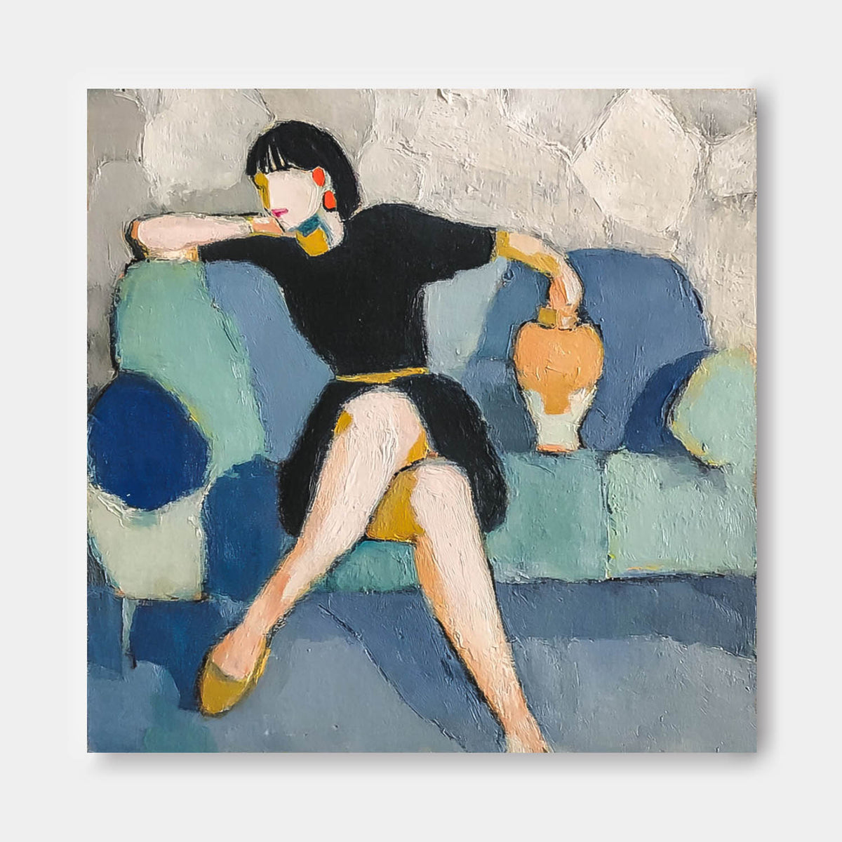 Wall Art People Soft Calm Contemplative Sofa
