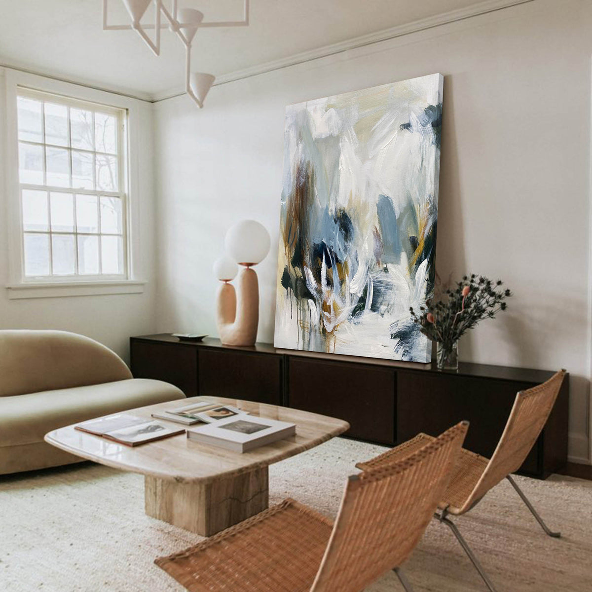 Wall Art Modern Blue Grey Painting