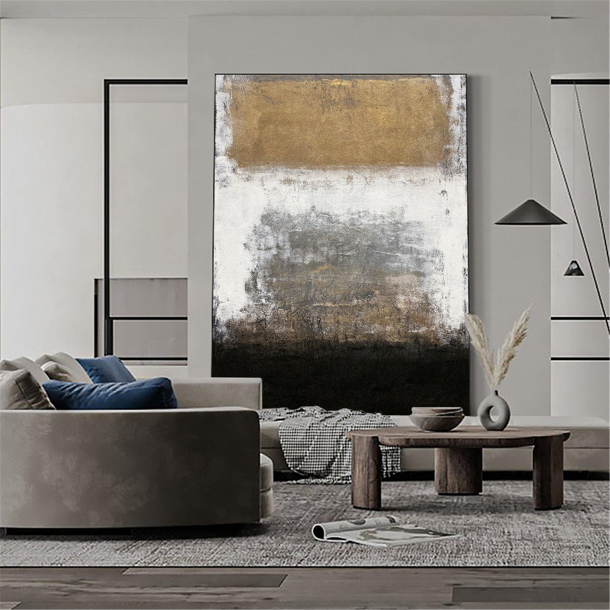 Gilded Horizon Abstract Painting
