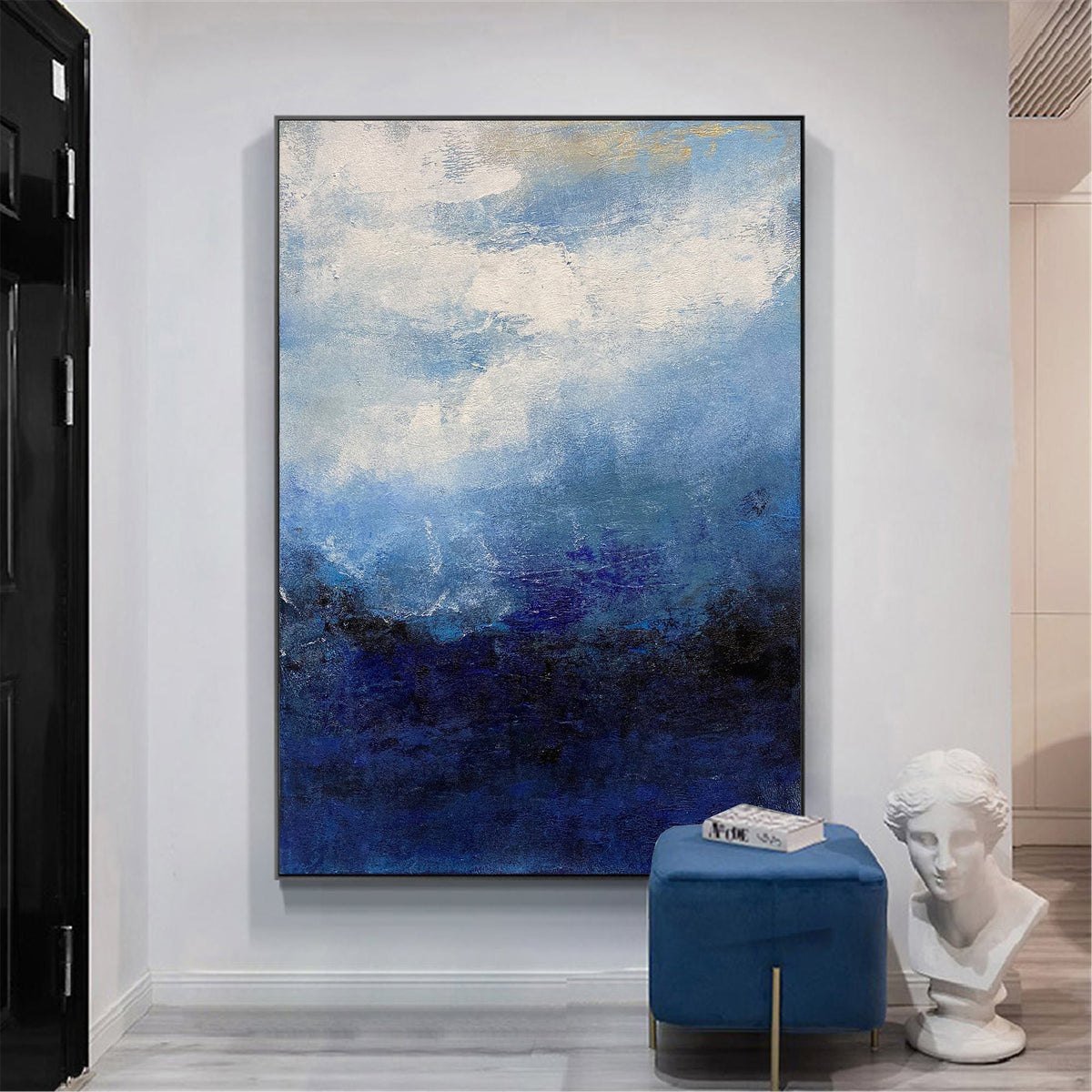 Deep Blue Seascape Abstract Oil Painting