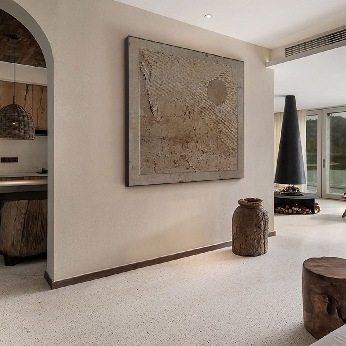 Wall Art Wabi-Sabi Neutral Raw Impasto