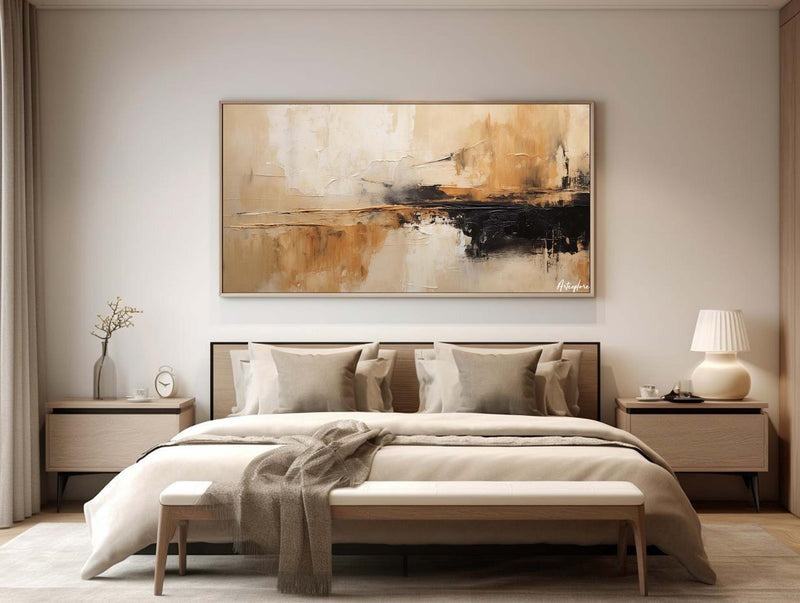 Earthy Abstract Landscape Reflection Painting