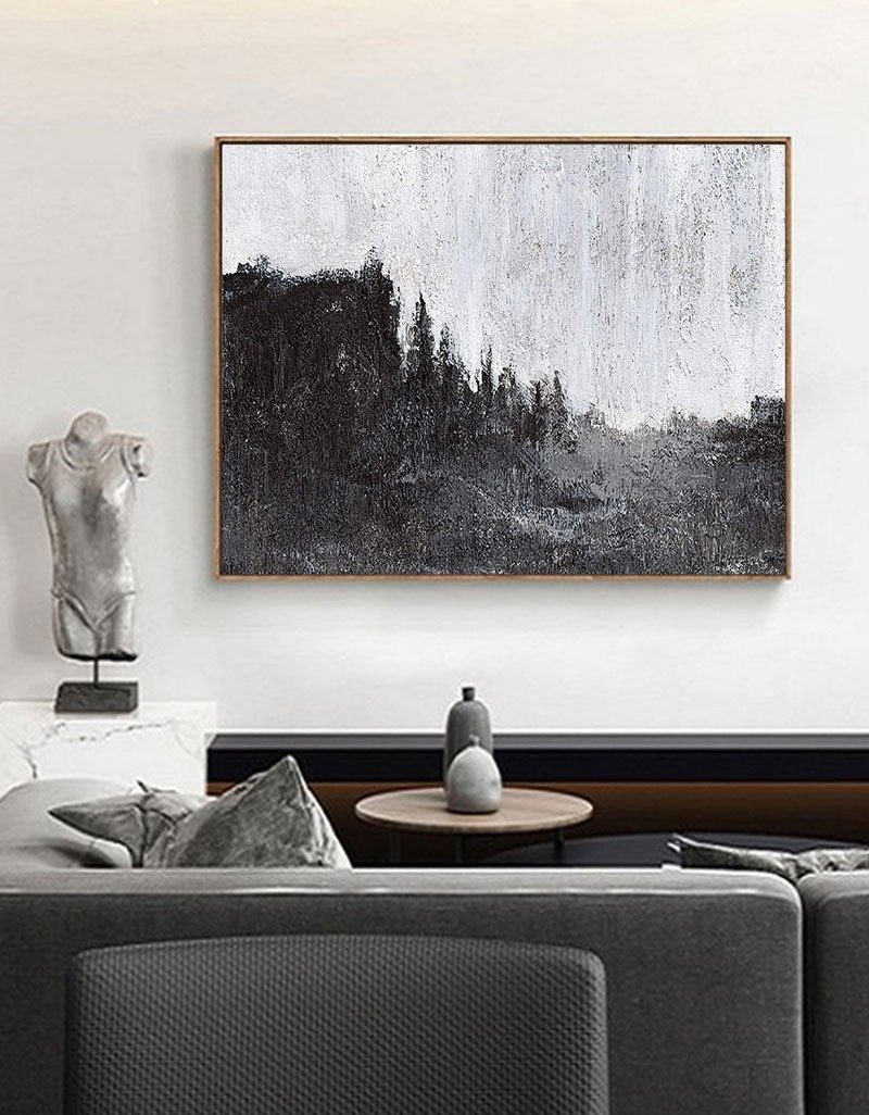 Monochromatic Forest Landscape Painting
