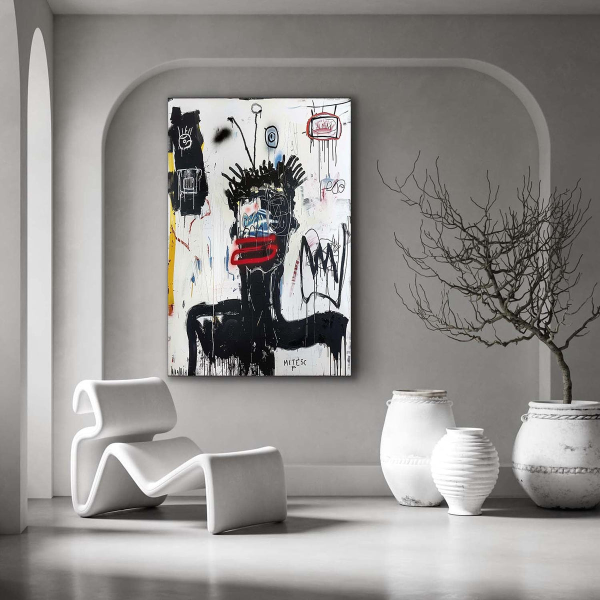 Wall Art Raw Textured Basquiat Inspired
