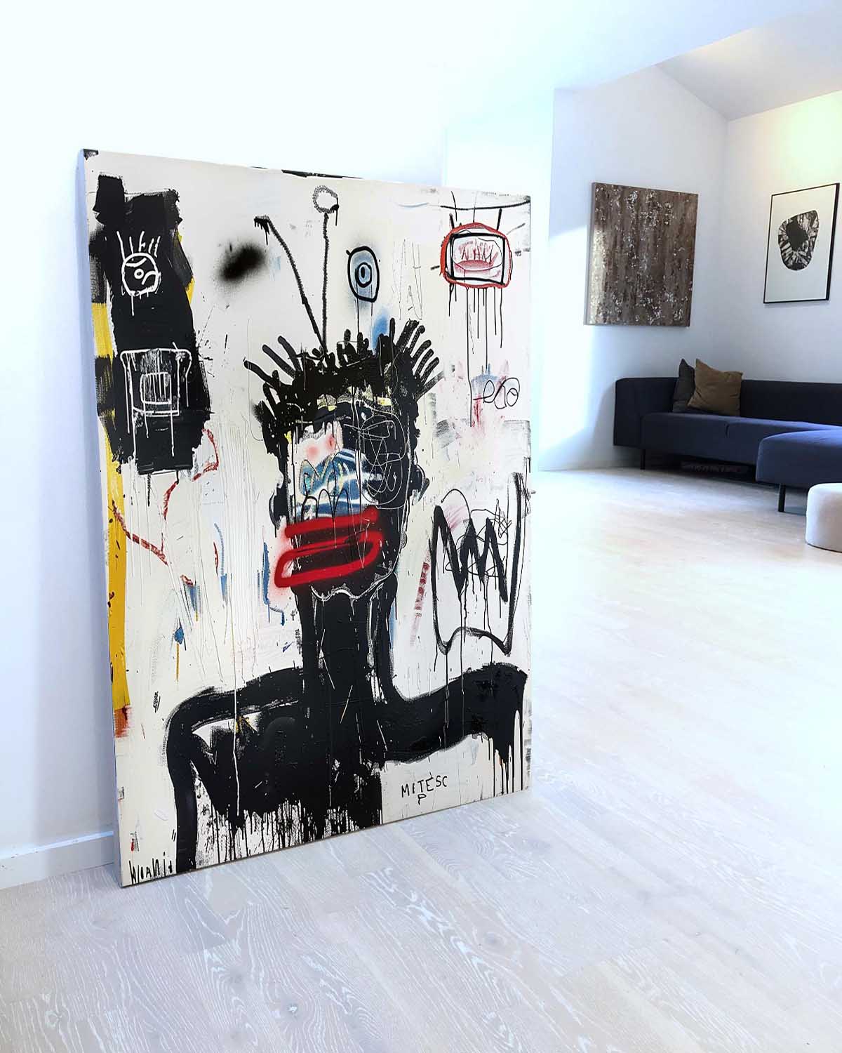 Wall Art Raw Textured Basquiat Inspired