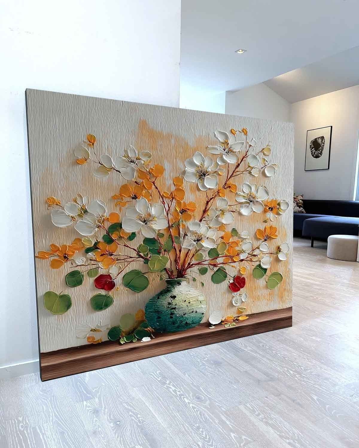 Autumn Floral Bouquet Impasto Painting