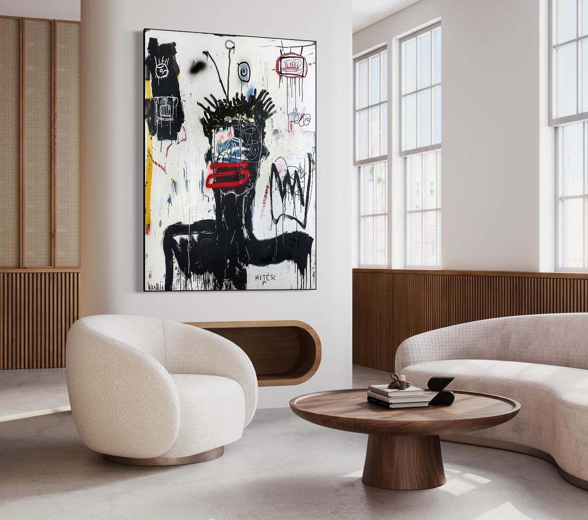 Wall Art Raw Textured Basquiat Inspired