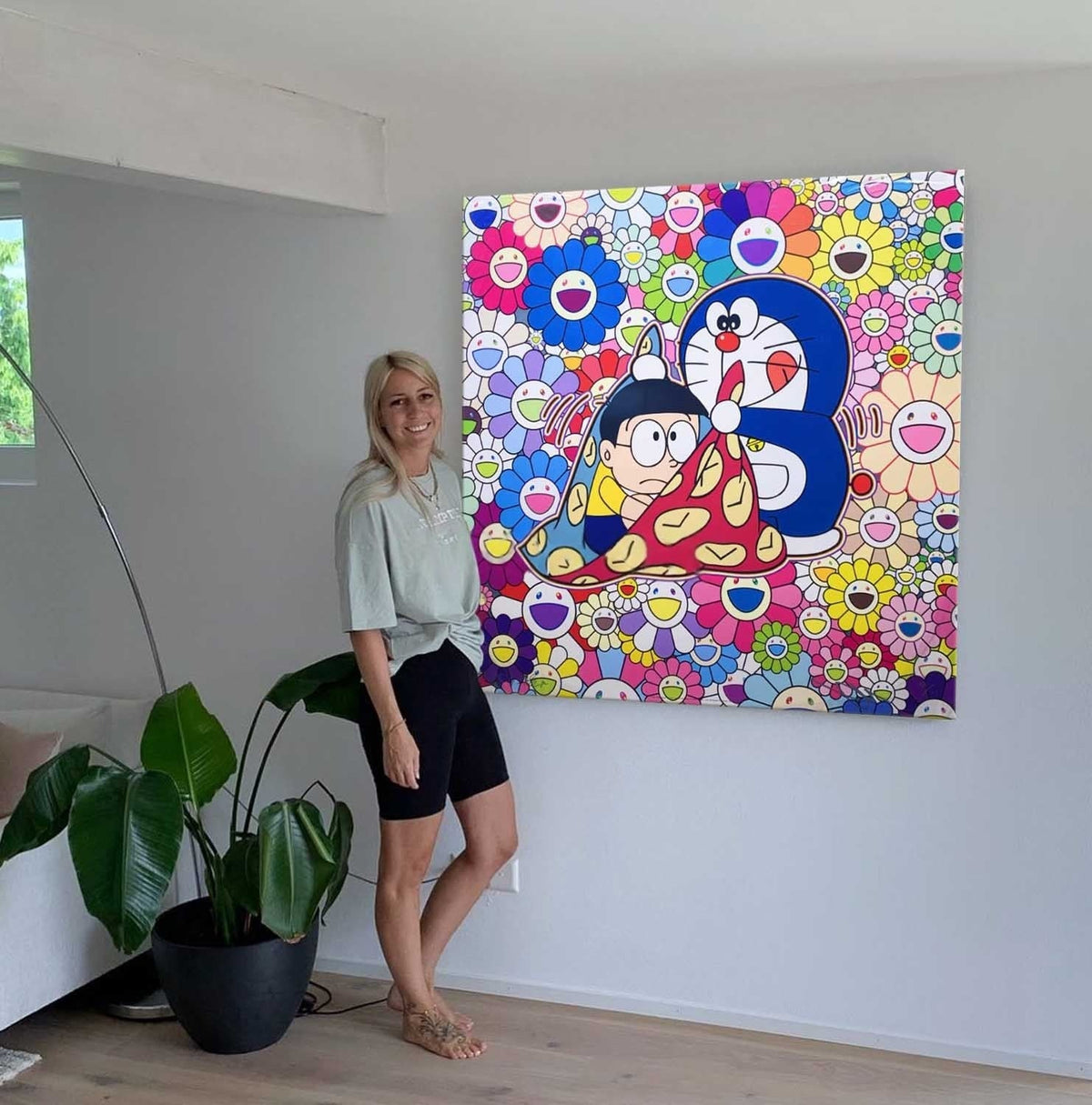 Wall Art Square Pop Art Takashi Murakami Doraemon Inspired