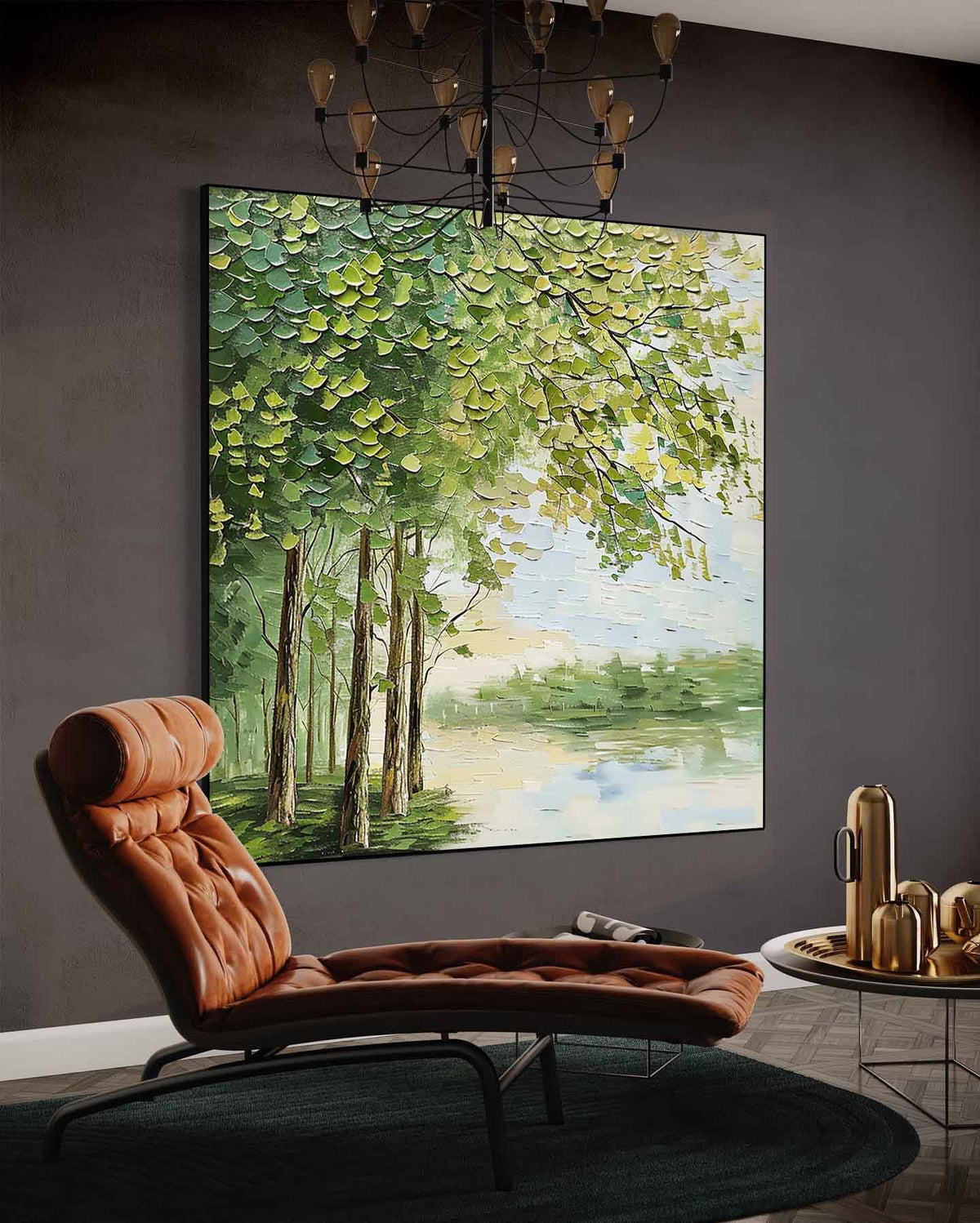 Wall Art Landscape Leaf Tree Serene Rustic