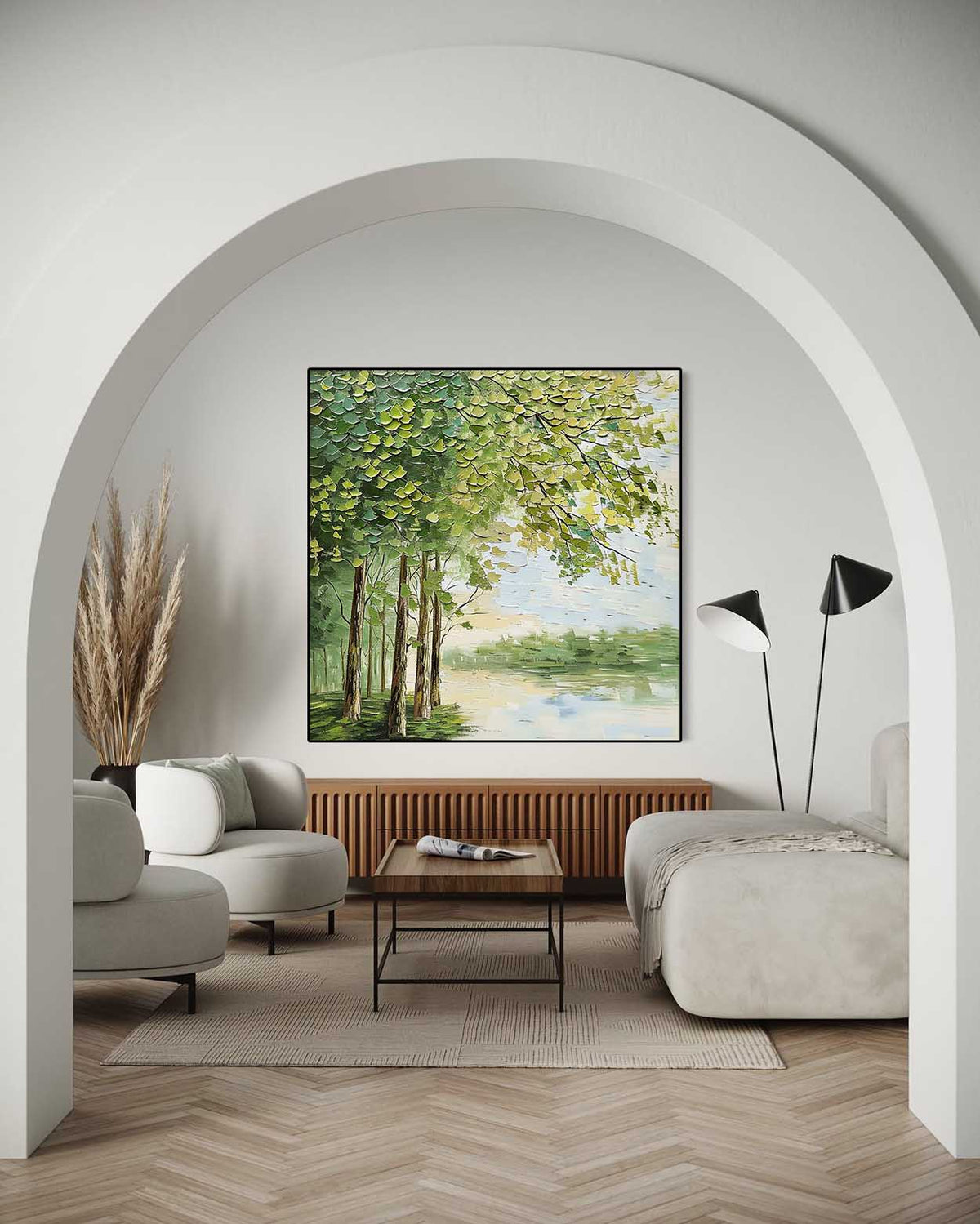 Wall Art Landscape Leaf Tree Serene Rustic