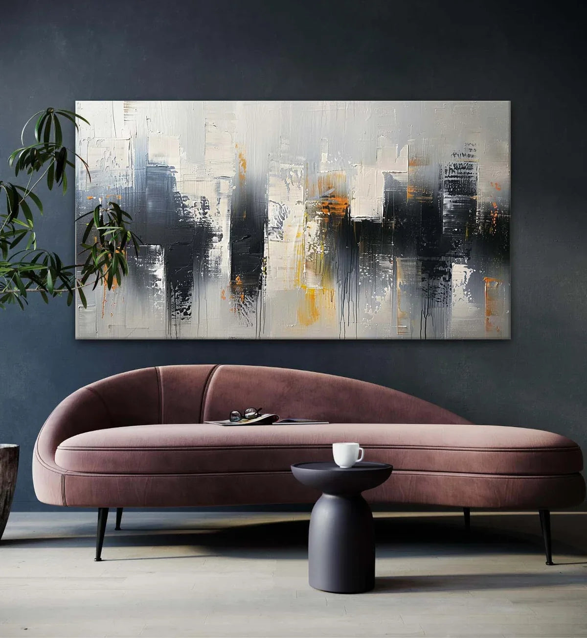 Neutral Oil Painting Urban Grid Textures Gold Colorful