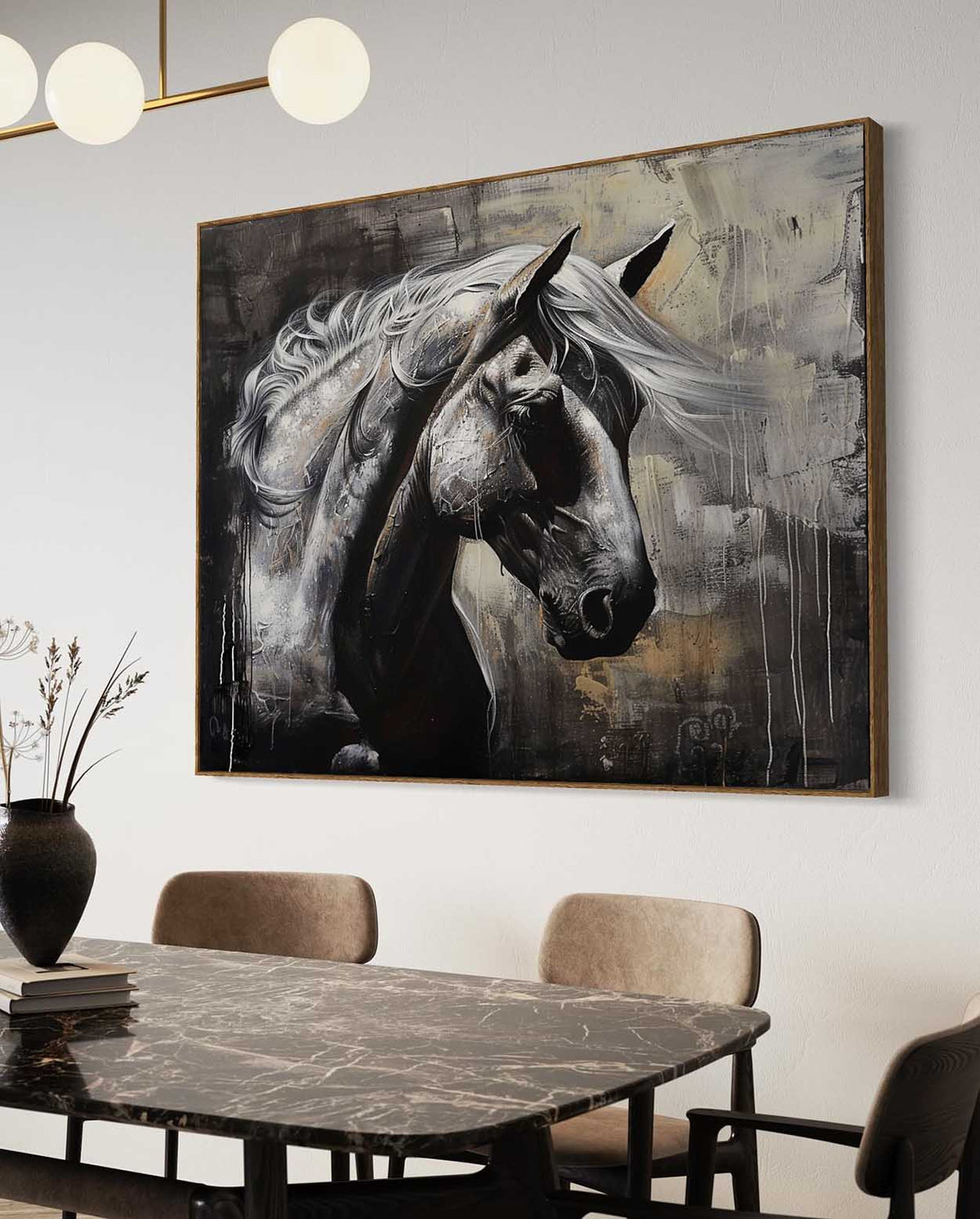 Horse Portrait Oil Painting Moody Sophisticated