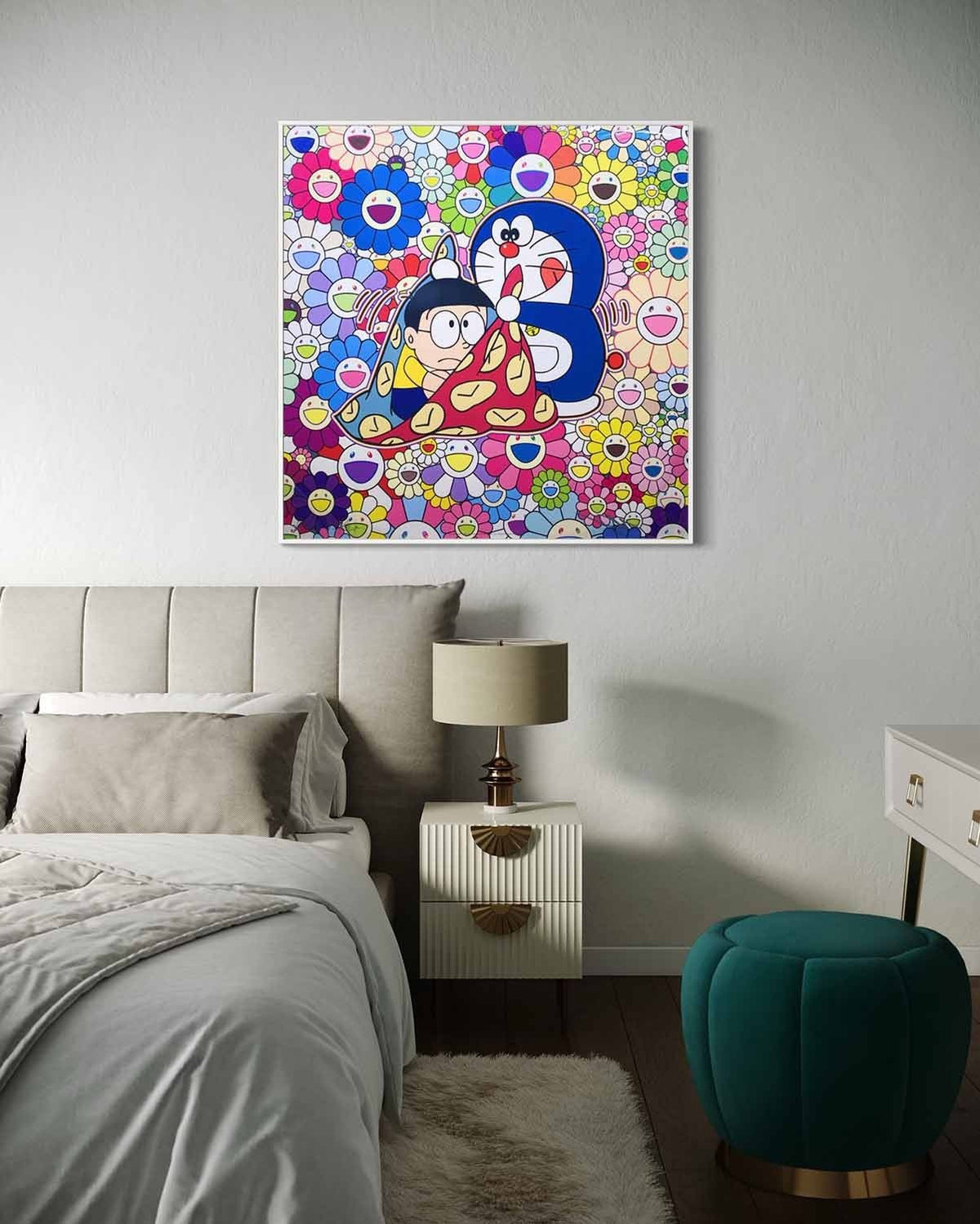 Wall Art Square Pop Art Takashi Murakami Doraemon Inspired