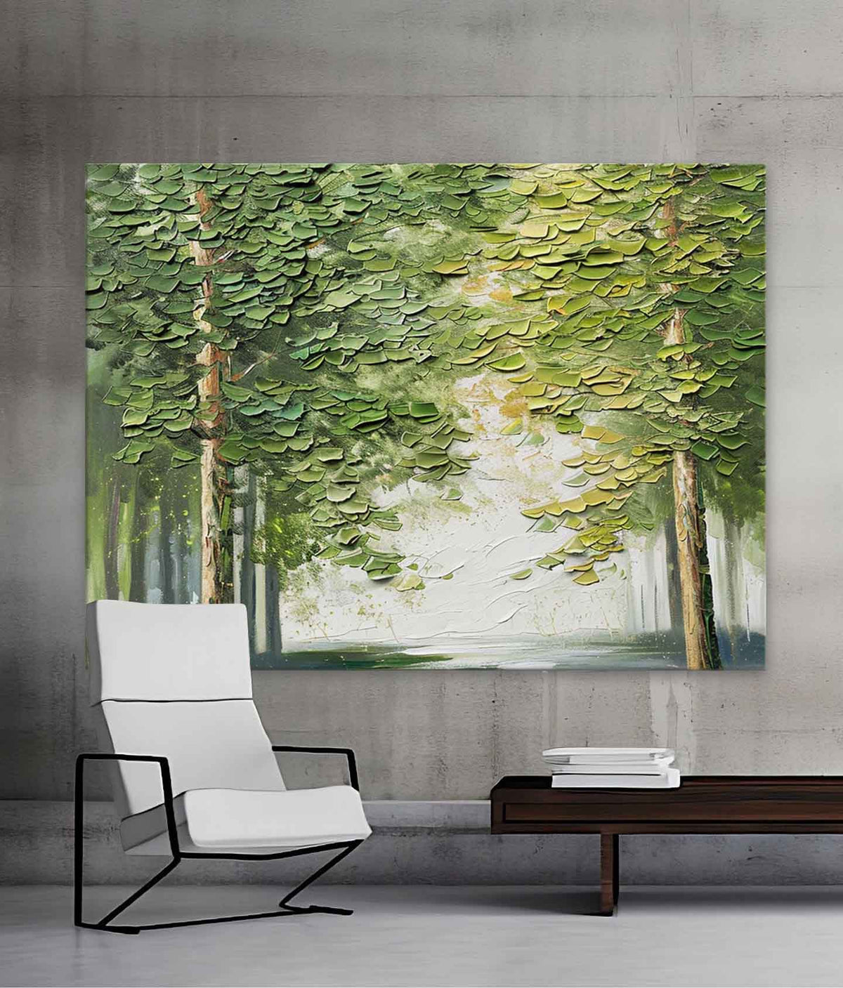 Canvas 3D Textured Forest Landscape Painting
