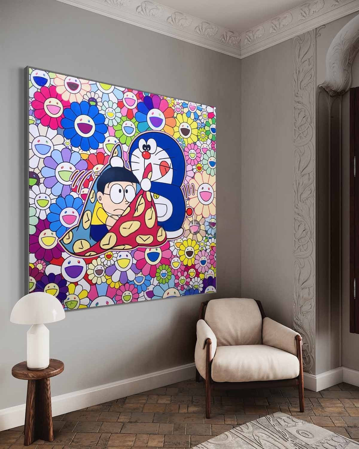 Wall Art Square Pop Art Takashi Murakami Doraemon Inspired