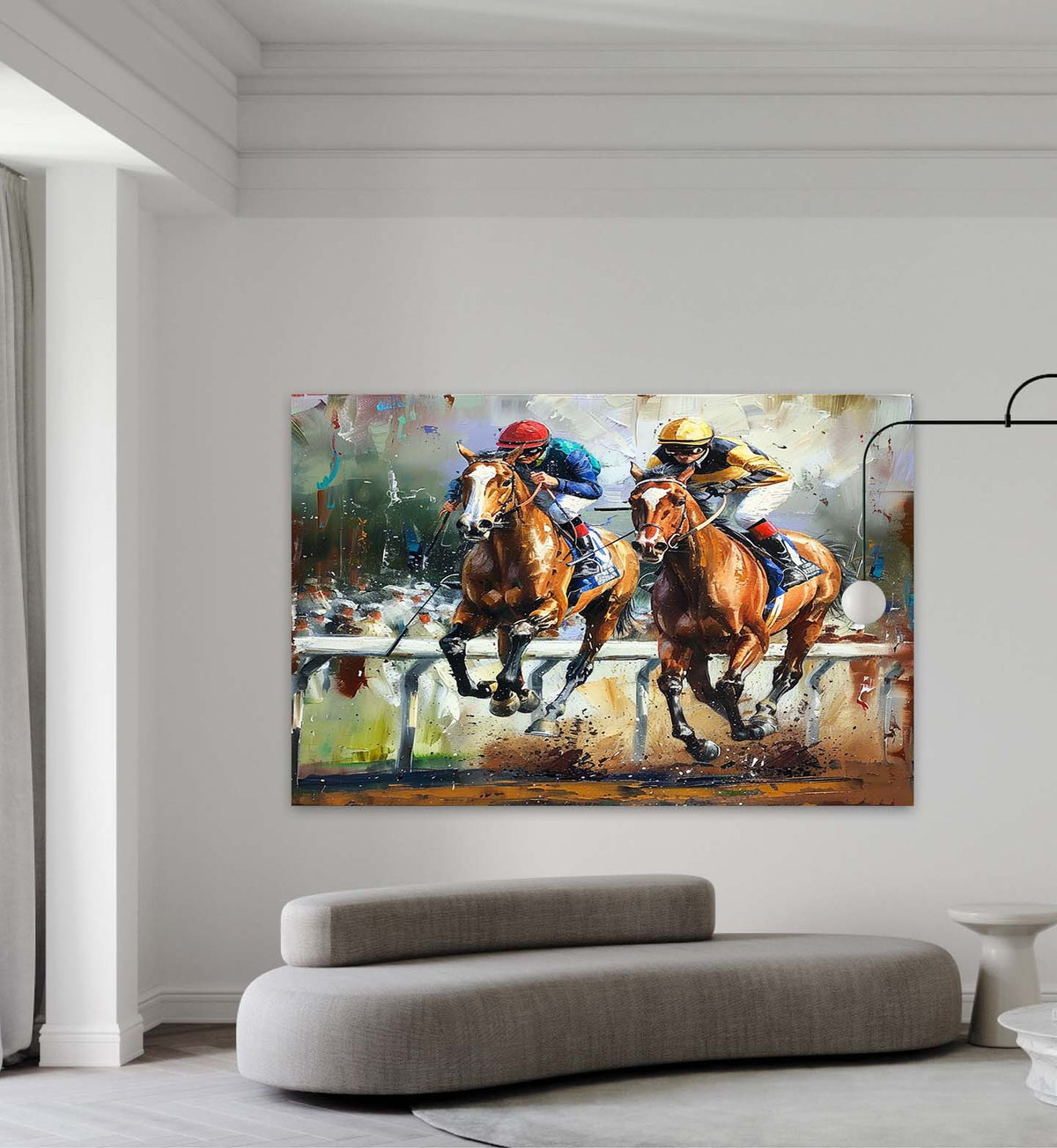 Wall Art Dynamic Textured Horse Racing