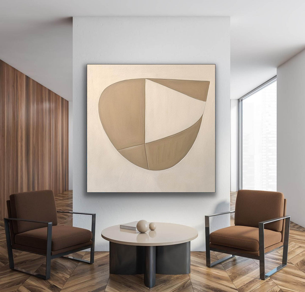 Neutral Organic Shapes Minimalist Painting