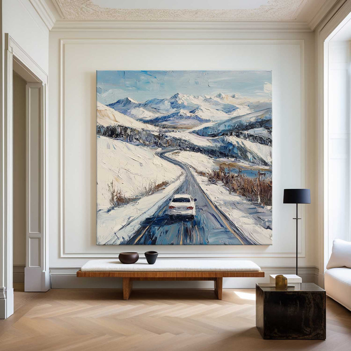 Snowy Mountain Road Painting