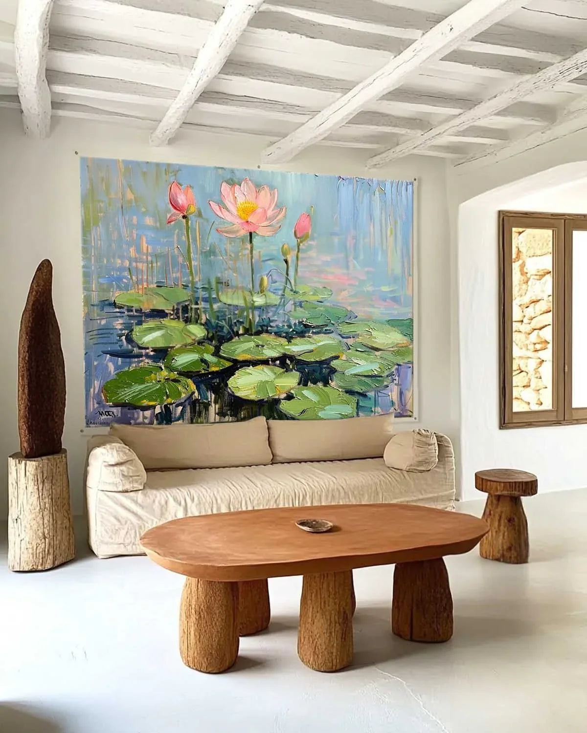 Wall Art Horizontal Blooming Lotus Pond
