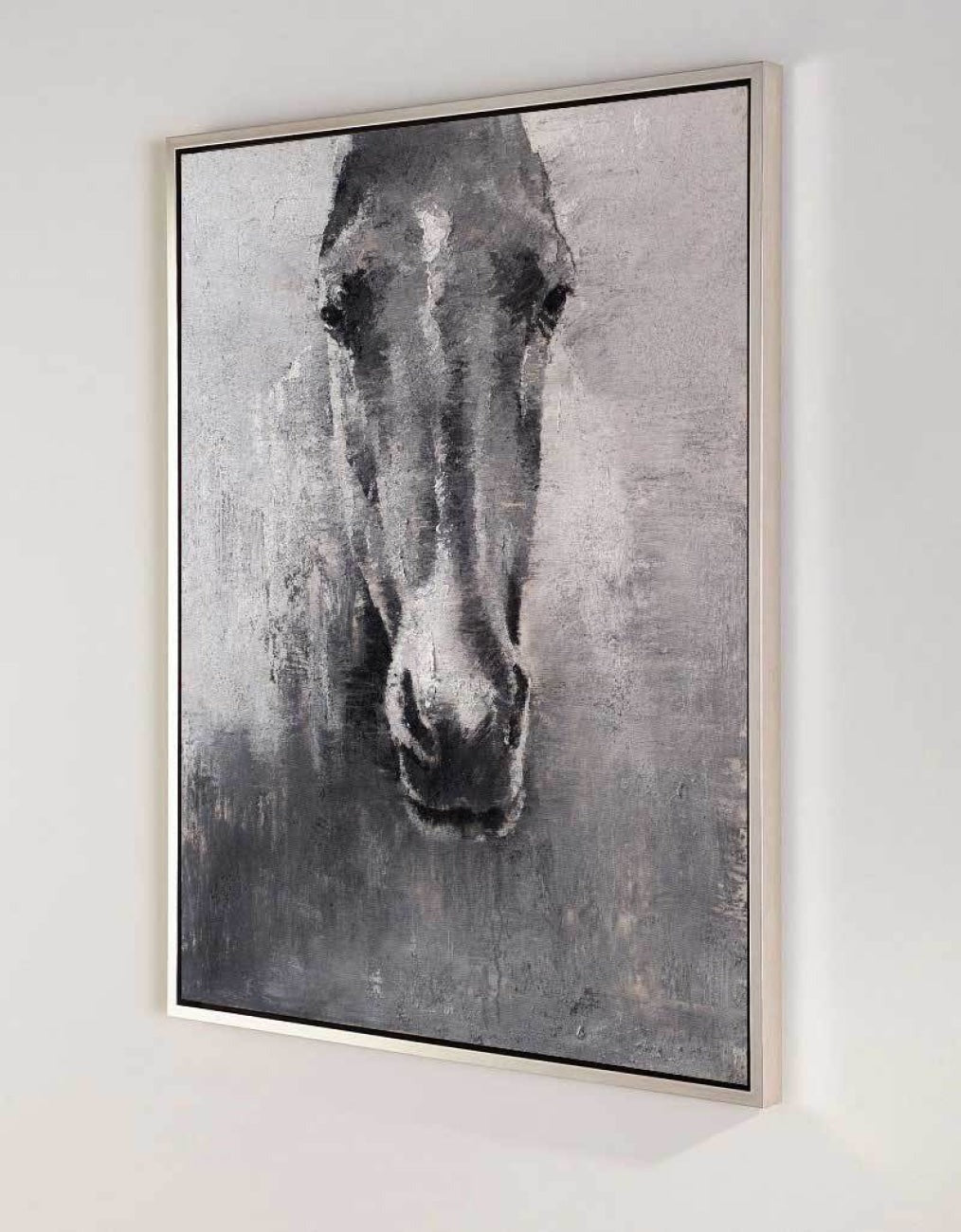 Monochromatic Horse Portrait Painting Textured