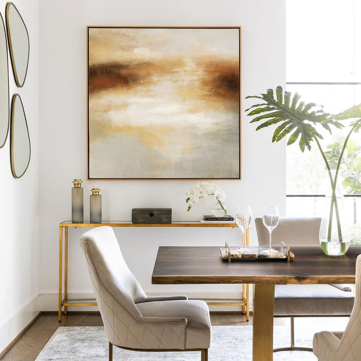 Warm Neutral Abstract Landscape Oil Painting