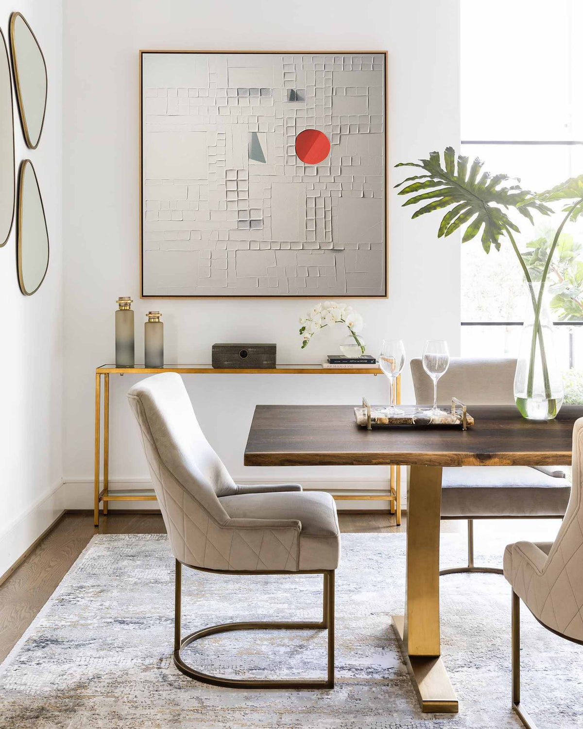 Minimalist Geometric Bas-Relief Painting