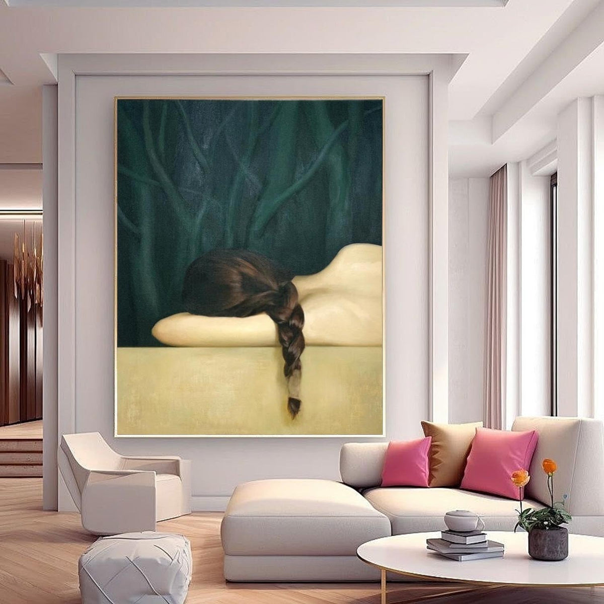 Wall Art Dreamy Hyperrealism Figure Braid