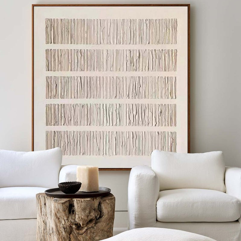 Textured Vertical Linear Relief Painting
