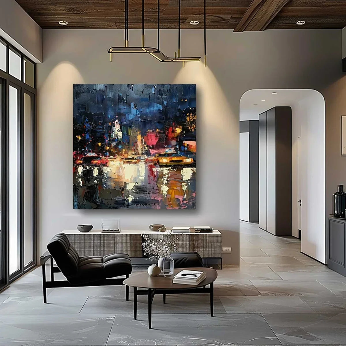 Wall Art Impressionist Textured Urban Nightscape