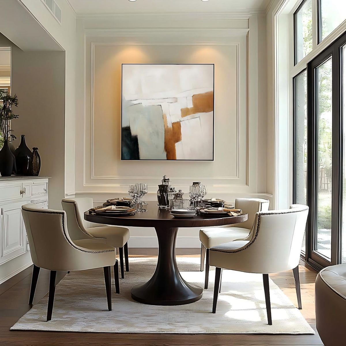 Wabi-Sabi Wall Art Neutral Tone Geometric Painting