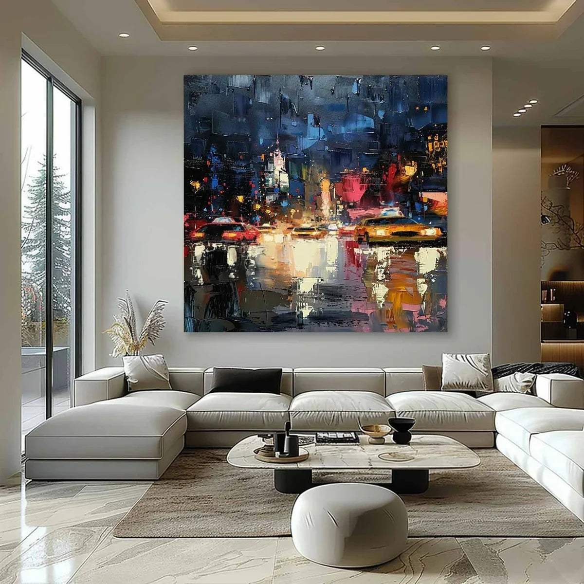 Wall Art Impressionist Textured Urban Nightscape