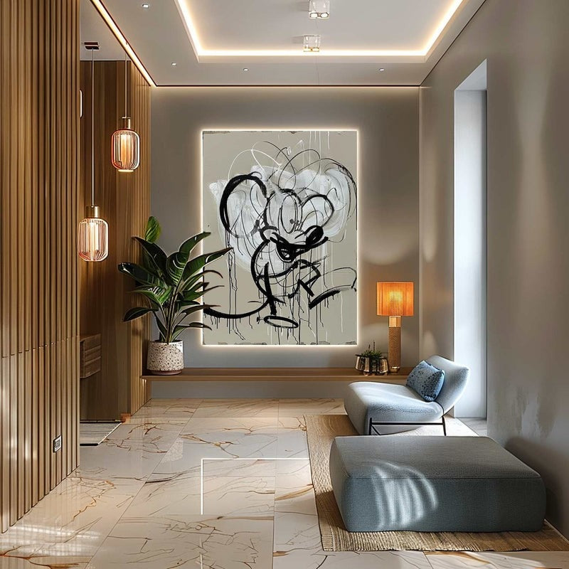 Wall Art Pop Art Mice Romantic Interaction Cartoon