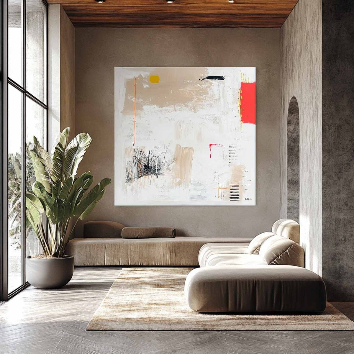 Wall Art Square Abstract Minimalist Art Luxury