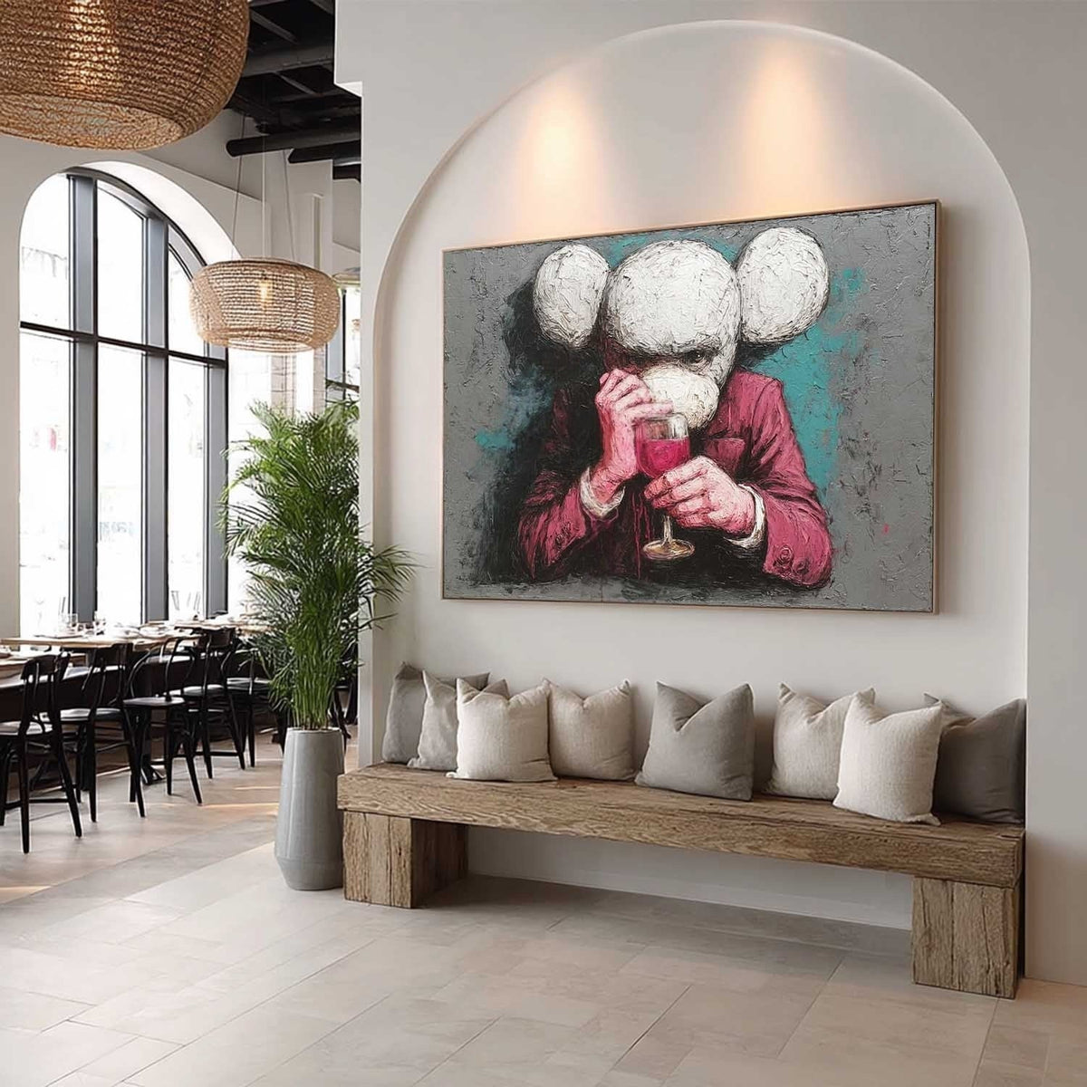 Wall Art Bold Textured Kaws Companion