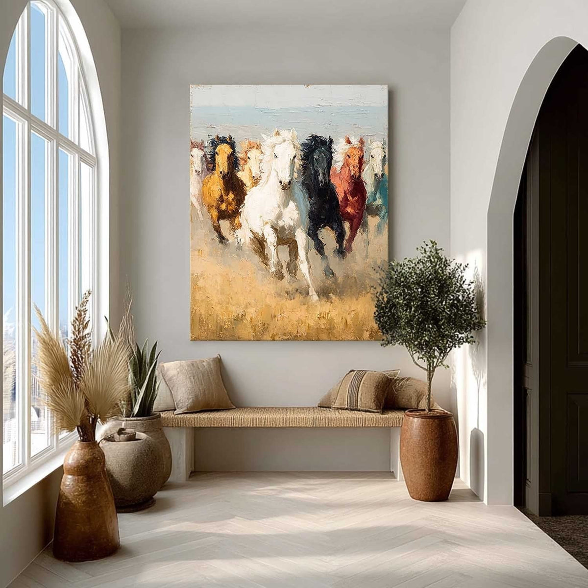 Wild Horses Running 3D Impasto Painting - Neutralighting