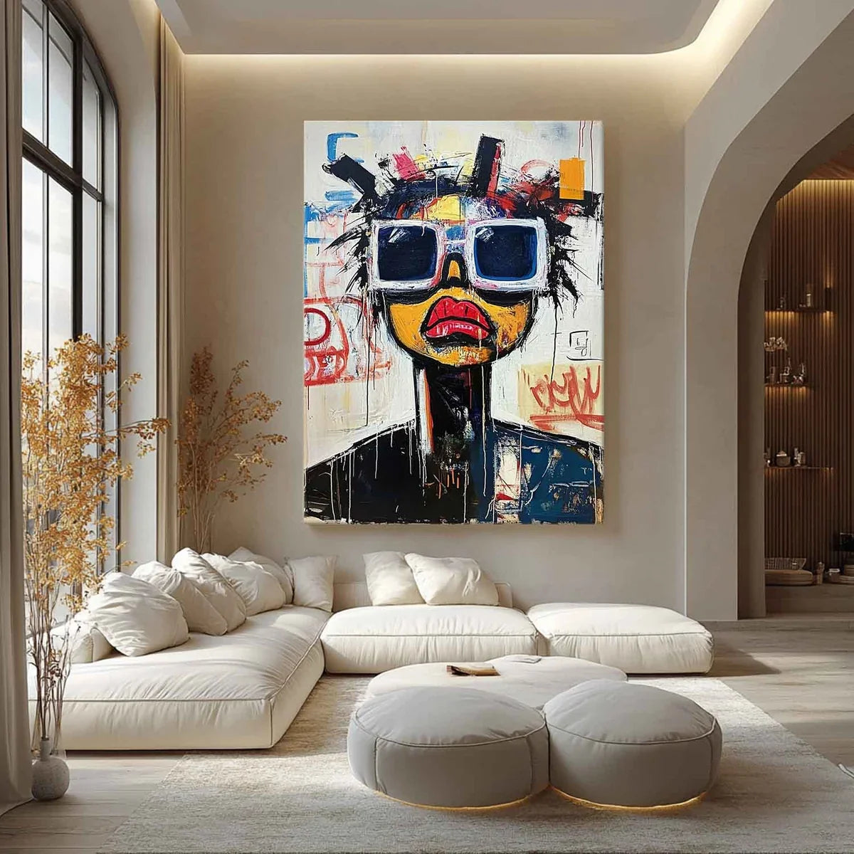 Tactile Bold Pop Art Portrait Oil Painting Vibrant Edgy