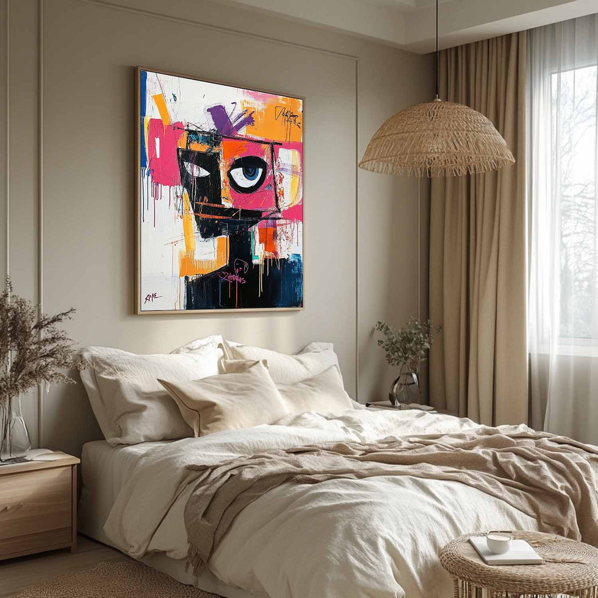 Bold Abstract Portrait Graffiti Painting