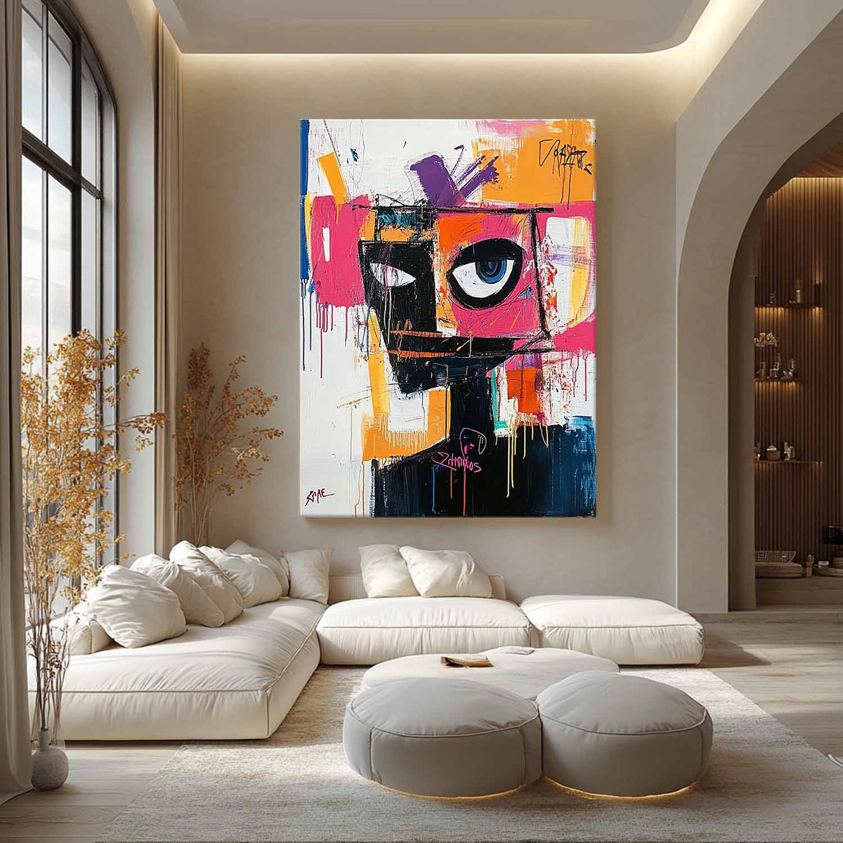 Bold Abstract Portrait Graffiti Painting