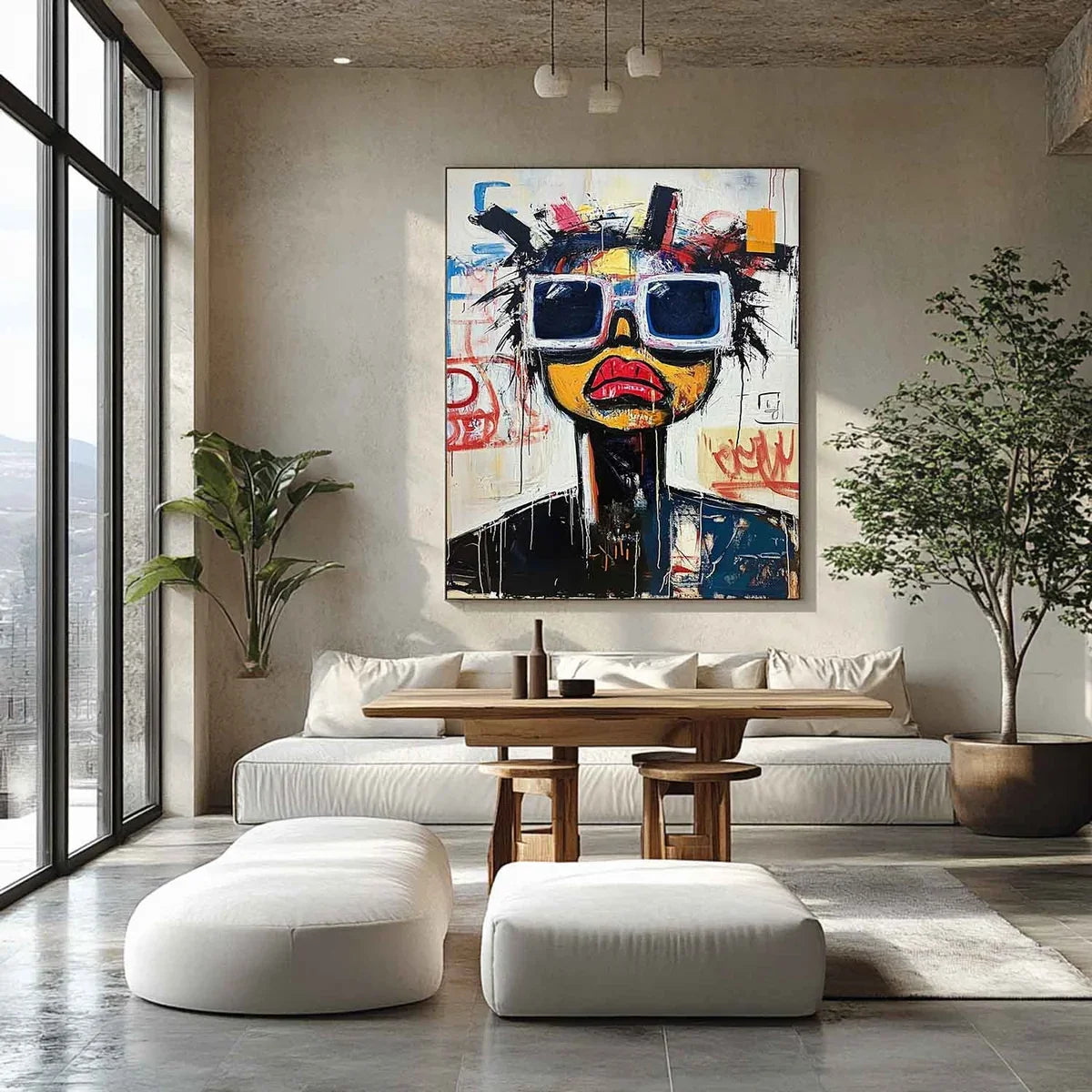 Tactile Bold Pop Art Portrait Oil Painting Vibrant Edgy