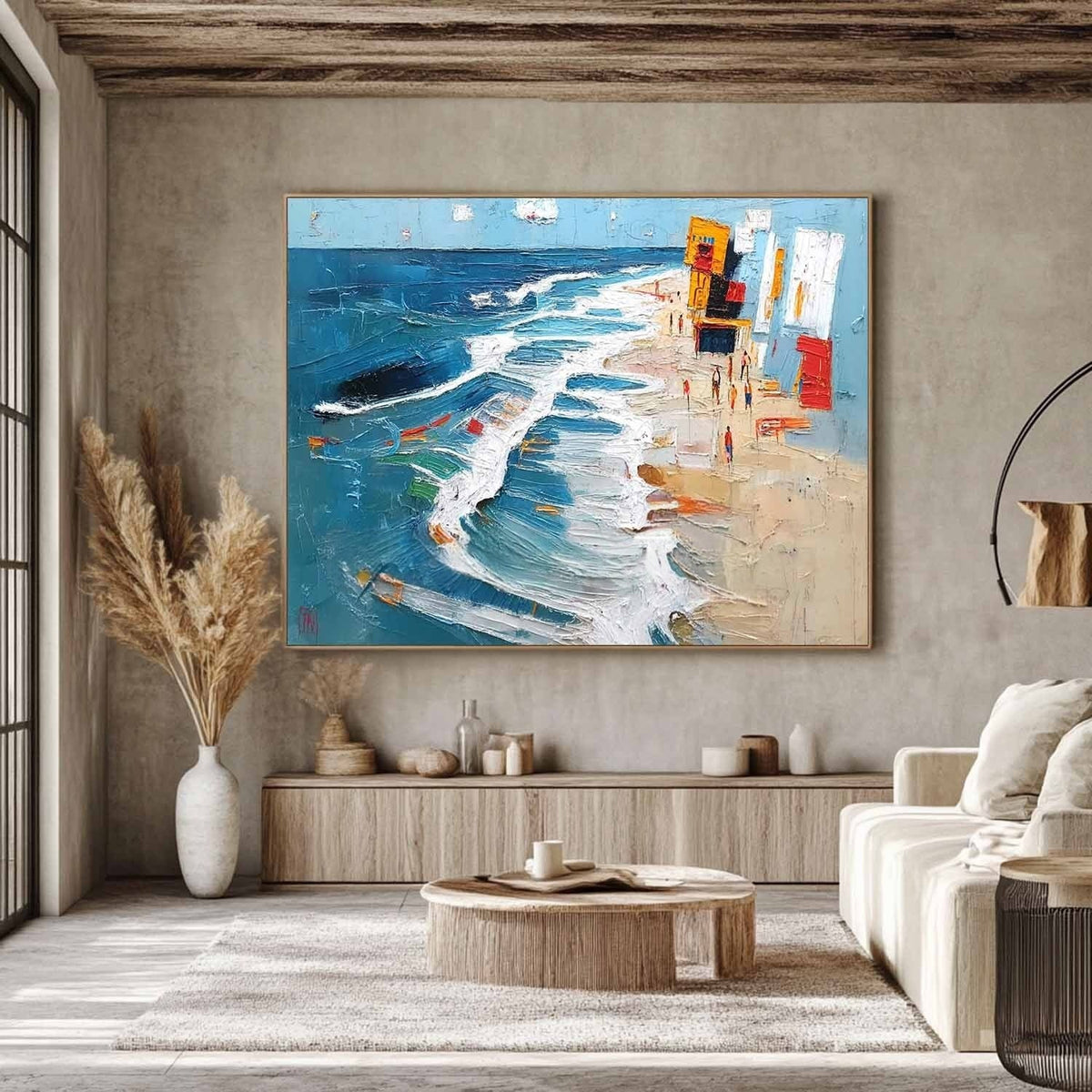 Wall Art Lively Beach Boardwalk