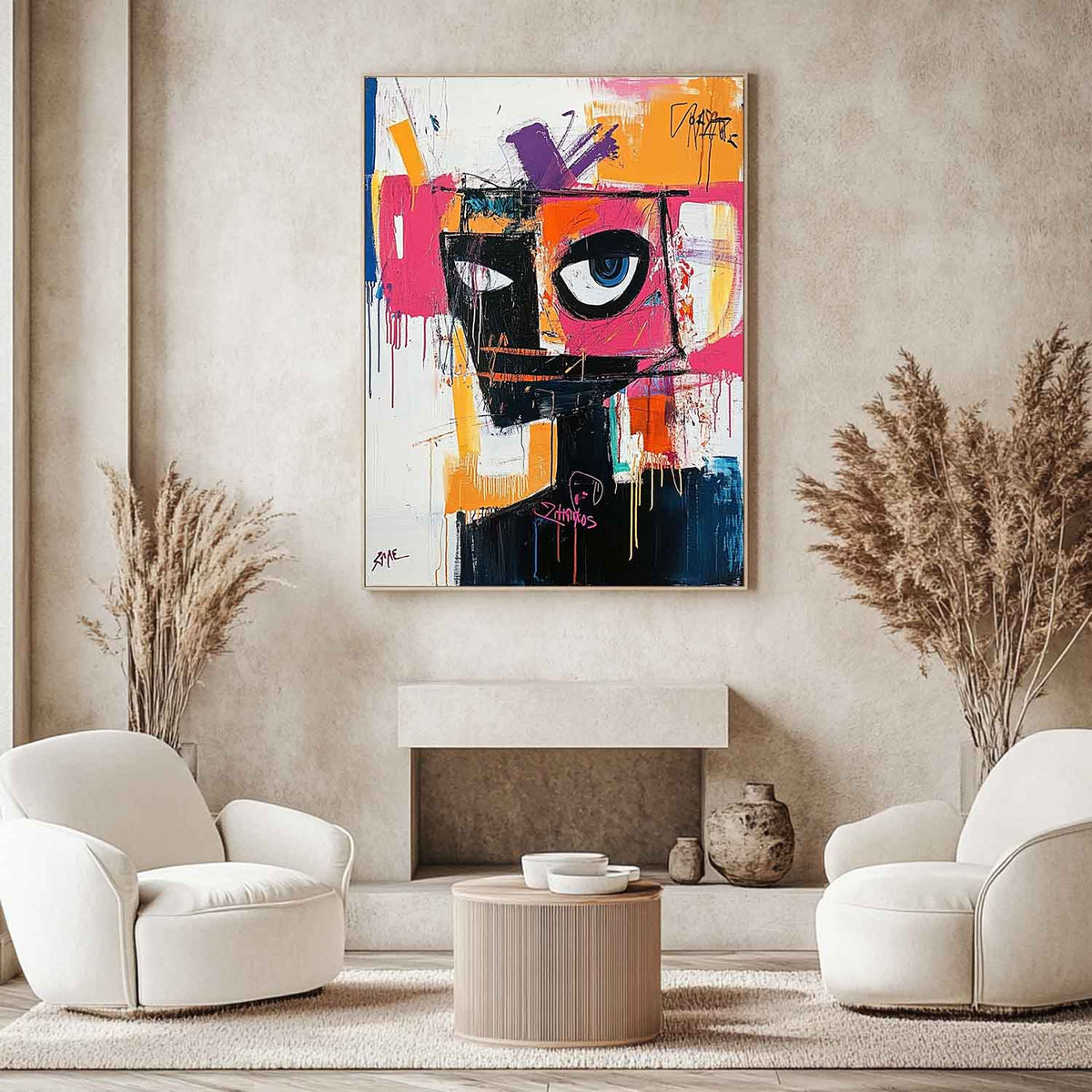 Bold Abstract Portrait Graffiti Painting