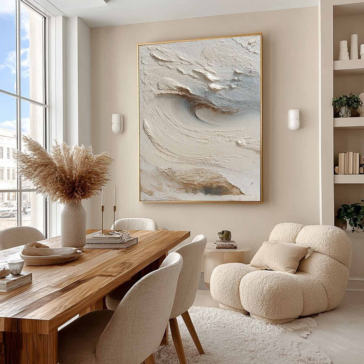 Wall Art Abstract Sand Dune Beige Textured