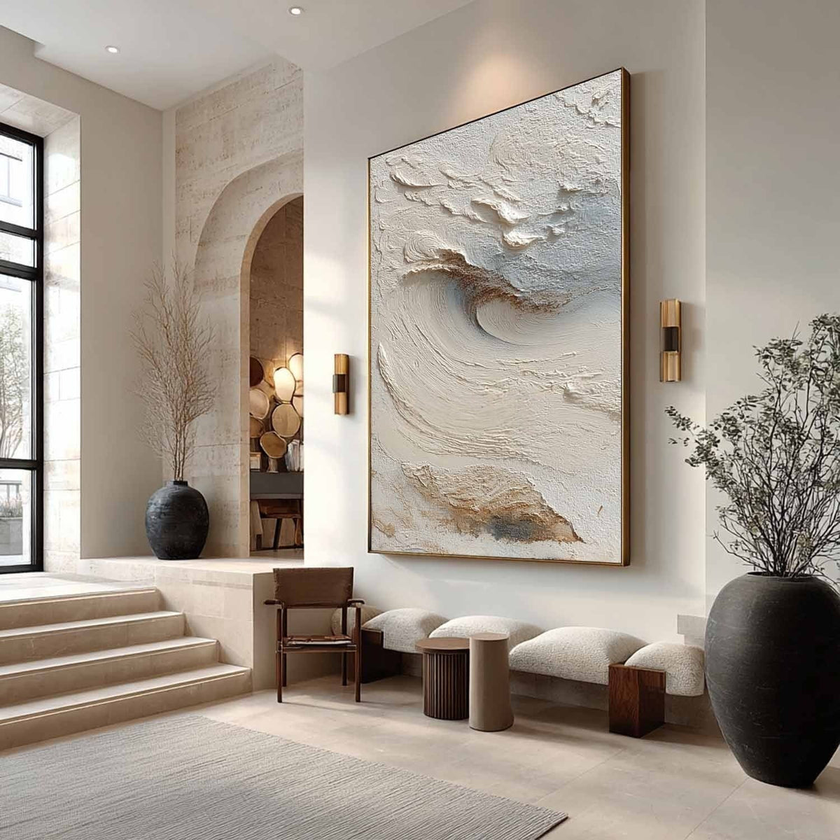 Wall Art Abstract Sand Dune Beige Textured