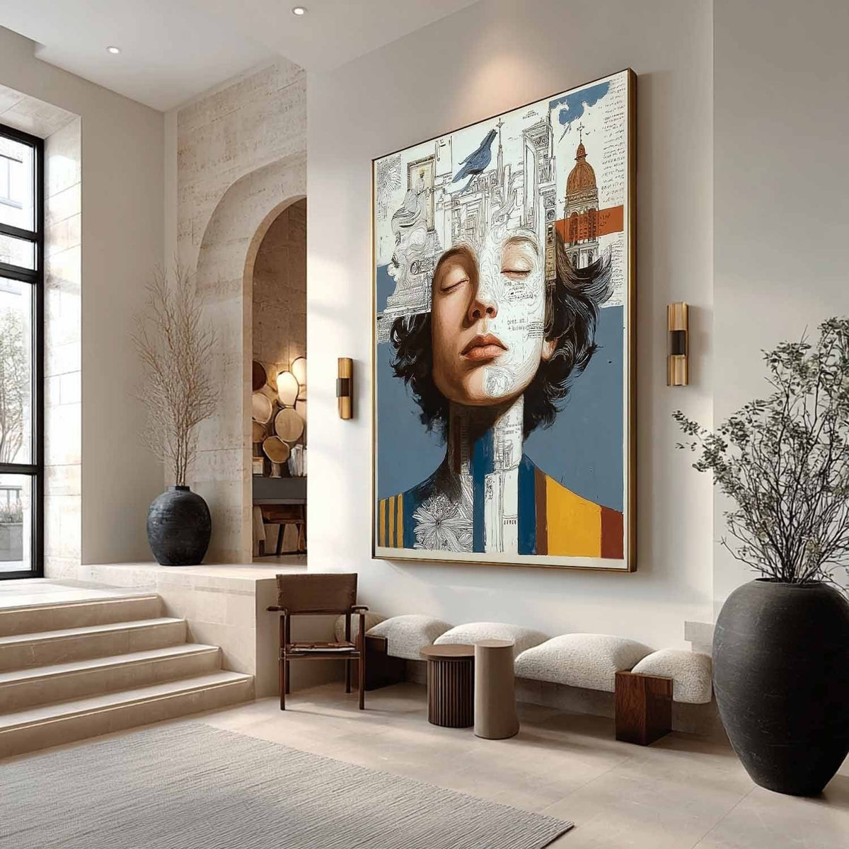 Surreal City Portrait Art Oil Painting - Neutralighting